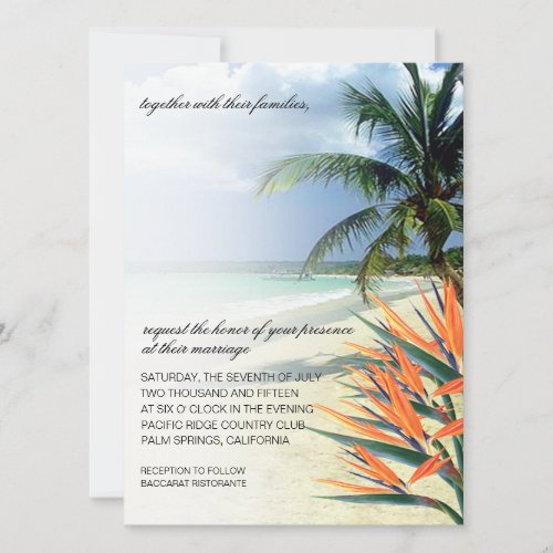 Emerald Waters Tropical Beach  aqua Invitation