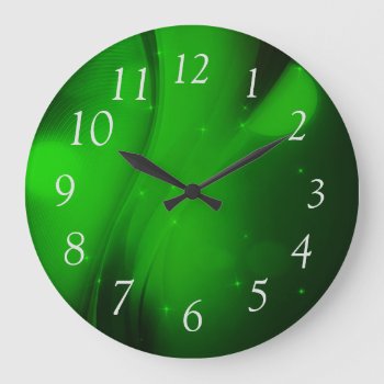 Emerald Wave Large Clock by CBgreetingsndesigns at Zazzle