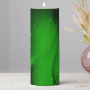 Emerald Wave Pillar Candle