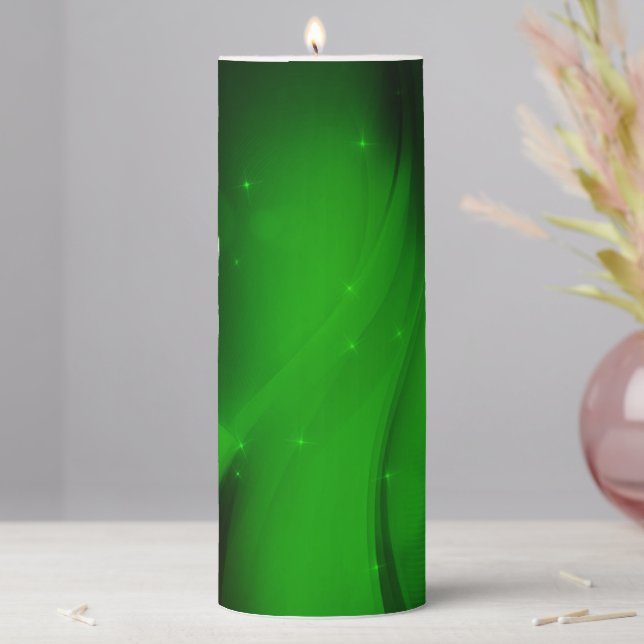 Emerald Wave Pillar Candle (In Situ)