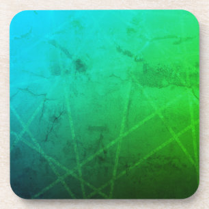 Emerald Waves: Unique Green and Blue Multi-Color Beverage Coaster