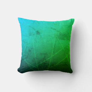 Emerald Waves: Unique Green and Blue Throw Pillow