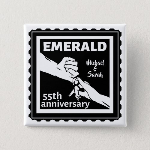 Emerald wedding anniversary 55 years button
