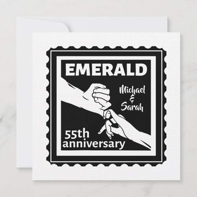 Emerald wedding anniversary 55 years invitation (Front)