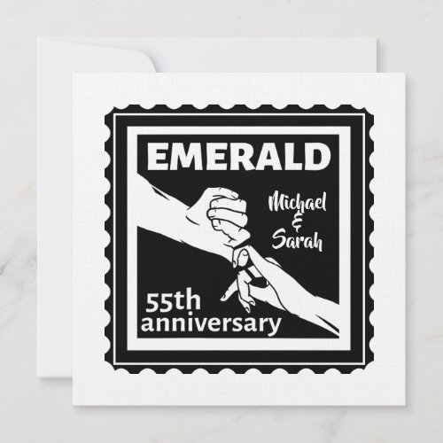 Emerald wedding anniversary 55 years invitation