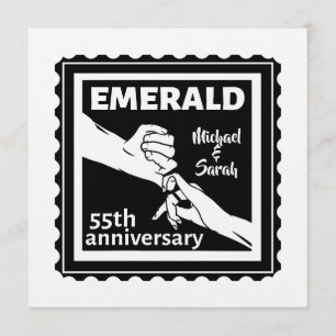 Emerald wedding anniversary 55 years invitation