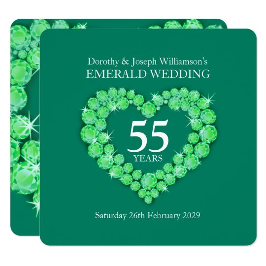 Emerald wedding anniversary 55 years party invites | Zazzle.com