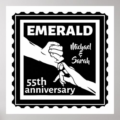 Emerald wedding anniversary 55 years poster