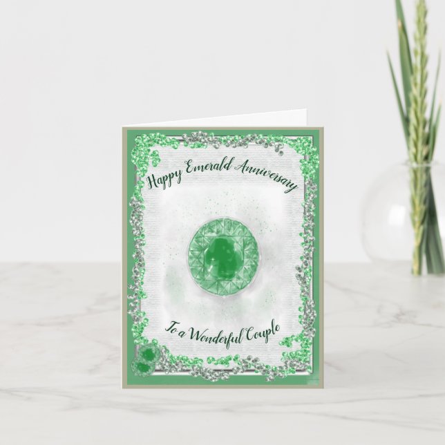 Emerald Wedding Anniversary Card (Front)