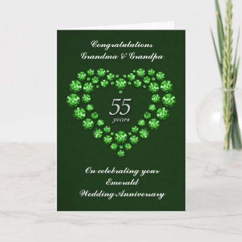 Emerald Wedding Anniversary Card _ 55 Years