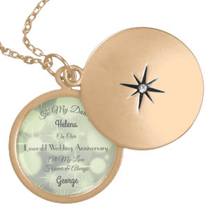 Emerald Wedding Anniversary Darling Wife Necklace