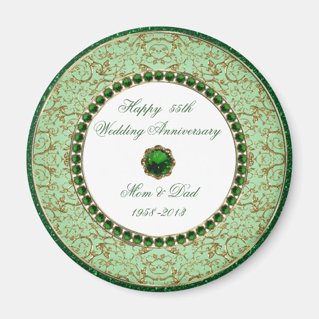 Emerald Wedding Anniversary Magnet (Front)