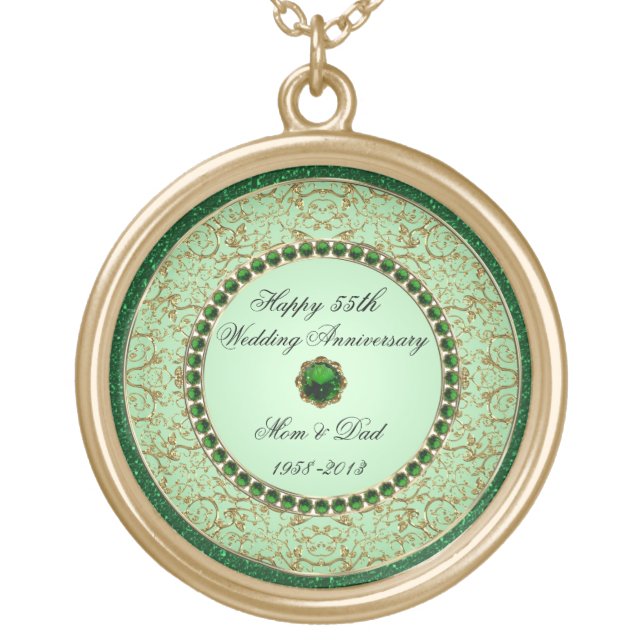 Emerald Wedding Anniversary Necklace (Front)