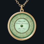 Emerald Wedding Anniversary Necklace<br><div class="desc">A Digitalbcon Images Design featuring an Emerald Green color theme with a variety of custom images, shapes, patterns and styles in this one-of-a-kind "55th Wedding Anniversary" Necklace. This elegant and colorful design makes the ideal gift for the Anniversary gift for the wife or as a gift for family and friends...</div>