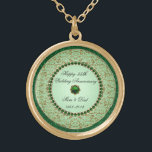 Emerald Wedding Anniversary Necklace<br><div class="desc">A Digitalbcon Images Design featuring an Emerald Green color theme with a variety of custom images, shapes, patterns and styles in this one-of-a-kind "55th Wedding Anniversary" Necklace. This elegant and colorful design makes the ideal gift for the Anniversary gift for the wife or as a gift for family and friends...</div>