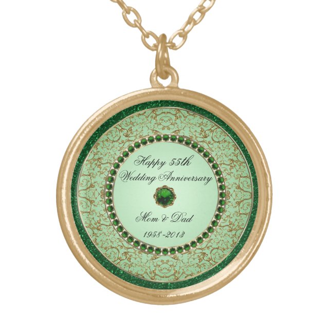 Emerald Wedding Anniversary Necklace (Front)