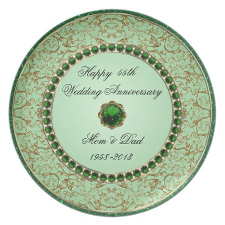 Emerald Wedding Anniversary Plate