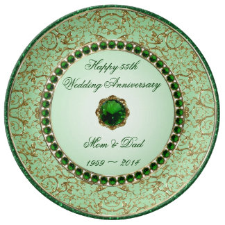Emerald Wedding Anniversary Porcelain Plate