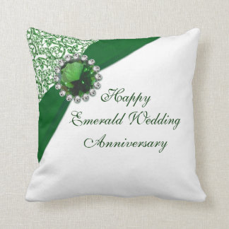 Emerald Wedding Anniversary Throw Pillow
