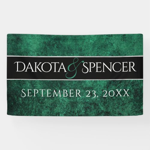 Emerald Wedding  Dark Deep Green Jewel Tone Jade Banner