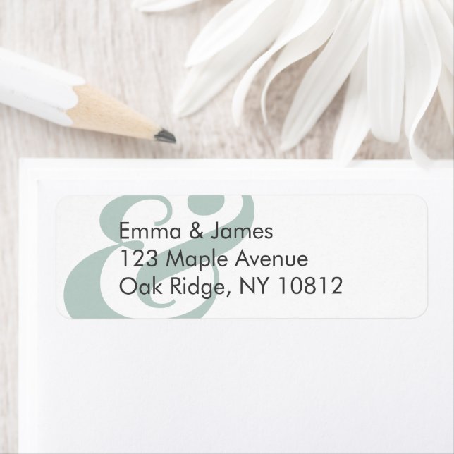 Emerald Wedding Return Address Label | Centered (Insitu)