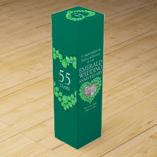 Emerald wedding sparkle stones photo wine box