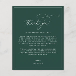 Emerald Wedding Thank You Card Flyer