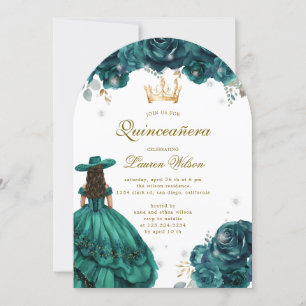 Emerald Western Wonderland Quinceanera Invitation