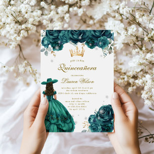 Emerald Western Wonderland Quinceanera Invitation