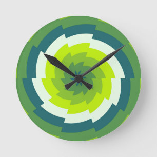 Emerald Whirl Round Clock