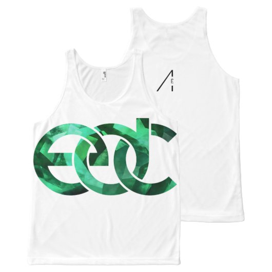 Emerald/white EDM All-Over-Print Tank Top (Front and Back)