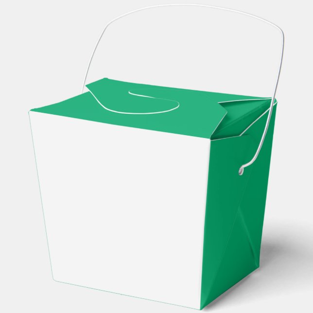 Emerald & White Favor Box with Handle – Customize (Front)
