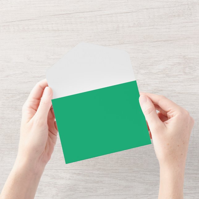 Emerald & White Wedding Mailer – Customizable All In One Invitation (Opening)