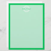 Emerald Wht Greek Key Rnd Frame Initial Monogram (Front/Back)