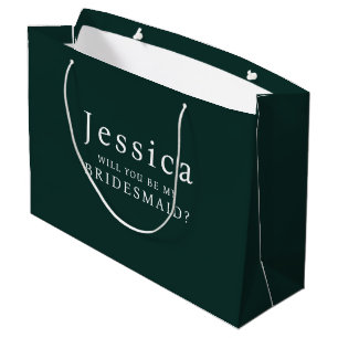 Emerald Will You Be My Bridesmaid Proposal Large Gift Bag