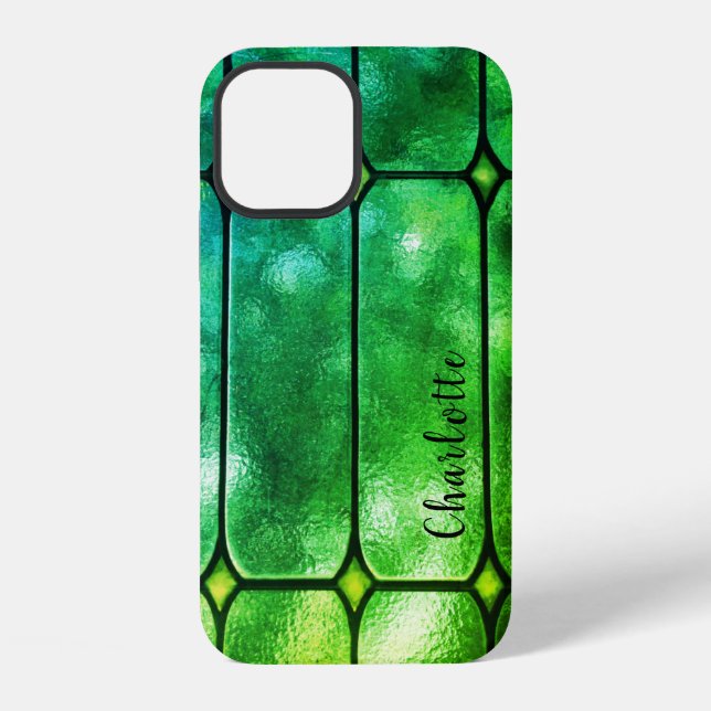 Emerald Window Personalized iPhone 12 Case (Back)