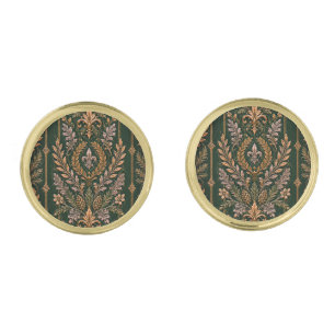 Emerald Winter Baroque Luxury Wedding Cufflinks