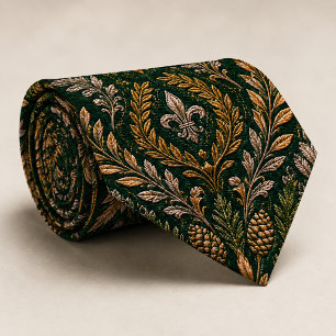 Emerald Winter Baroque Luxury Wedding Neck Tie
