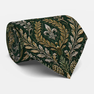 Emerald Winter Baroque Luxury Wedding Neck Tie