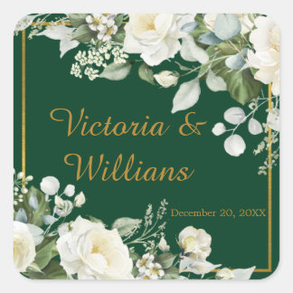 Emerald Winter Elegant Gold Floral Envelope Seal