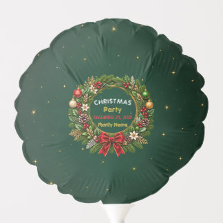 Emerald Wreath Christmas Party Balloon