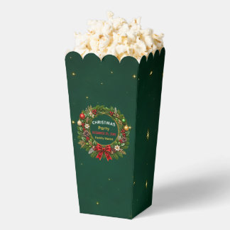 Emerald Wreath Christmas Party Favor Boxes
