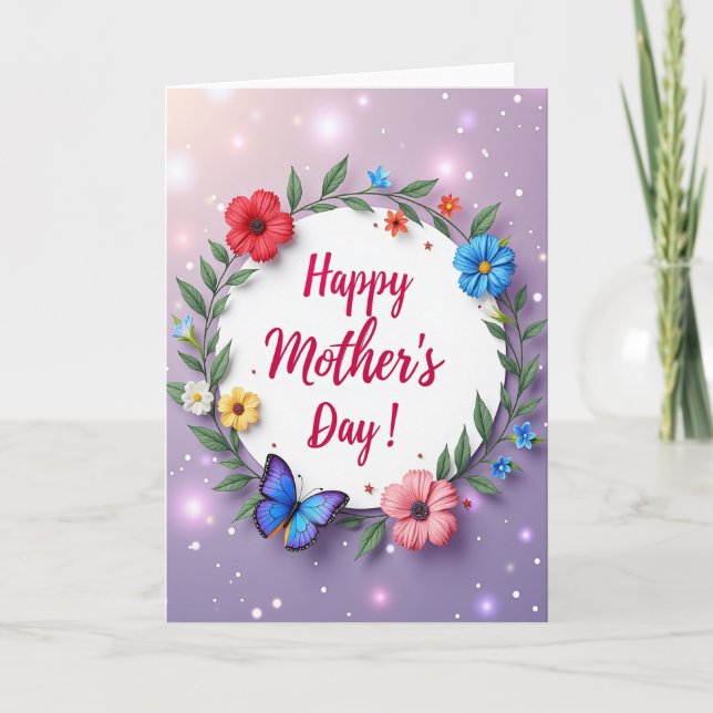 Emerald Wreath Mothers Day Card (Front)