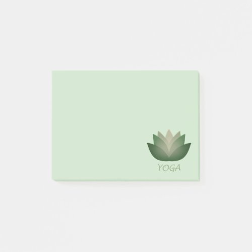 Emerald Yoga Lotus Flower Post_it Notes