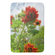 Emeralds and Fire Sunflower Bathmat