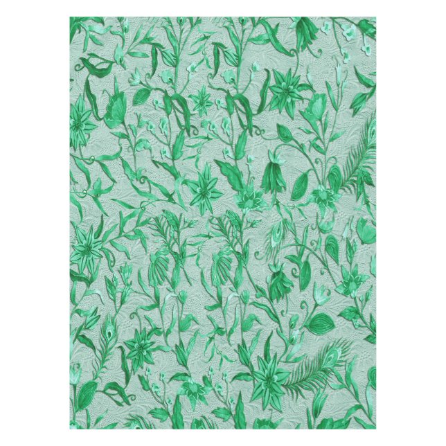 Emeralt green on a sculpture texture backing tablecloth (Front)