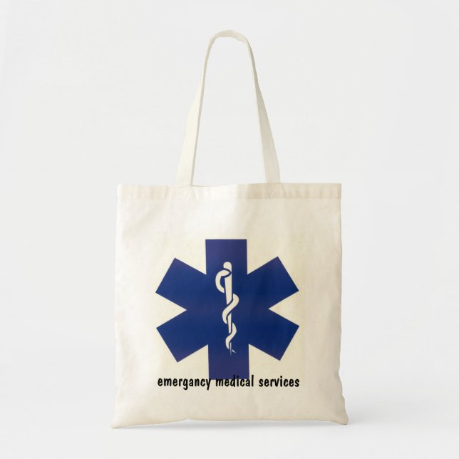 emergancy medical services first aid bad tote bag (Front)