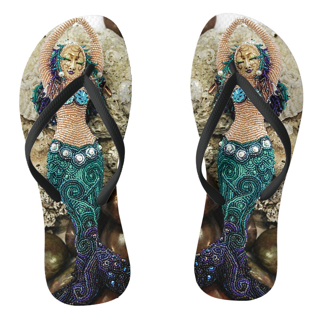 Emergence the Mermaid Flip Flops | Zazzle