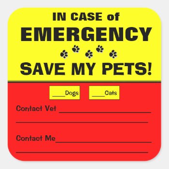 Emergency Alert Save My Pets Stickers by JustLoveRescues at Zazzle