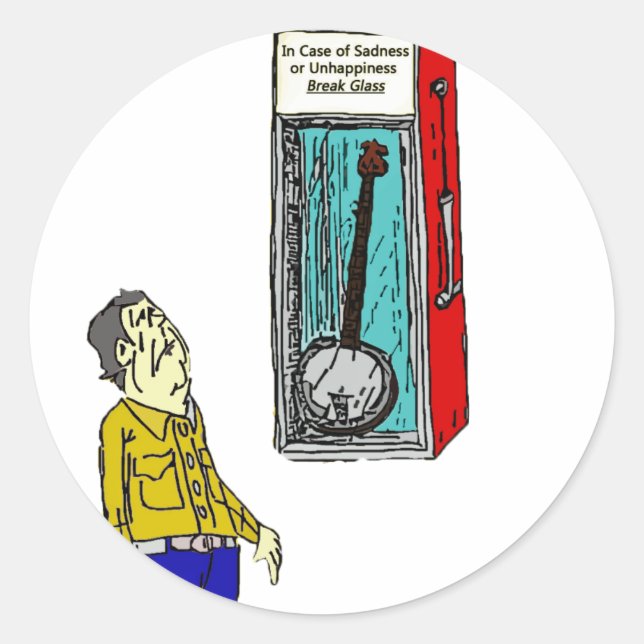 Emergency Banjo Classic Round Sticker (Front)